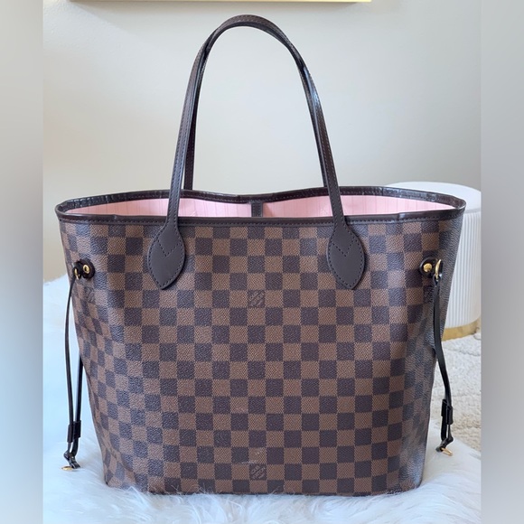Louis Vuitton Neverfull MM Damier Ebene Rose Ballerine - Picture 1 of 16